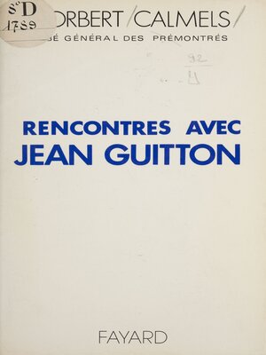 cover image of Rencontres avec Jean Guitton